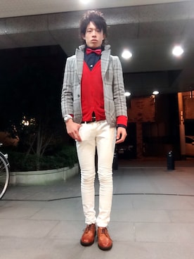 「海外セレブ風」｜「アイテム（テーラードジャケット）」を使った、Ryo $himayoshiさん（メンズ・179cm）の冬コーディネート