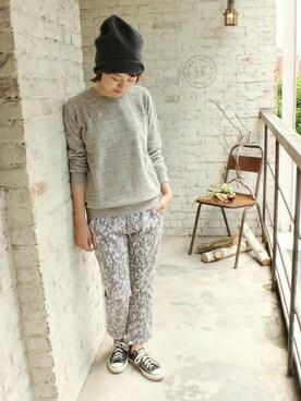 「JOURNAL STANDARD LUXE（ジャーナルスタンダード　ラックス）のアイテム（スウェット）」を使った、JOURNAL STANDARD 本社スタッフ Aさん（レディース・162cm）の秋コーディネート