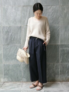 「クロップドパンツ」｜JOURNAL STANDARD 本社スタッフ Aさん（レディース・162cm）の冬コーディネート