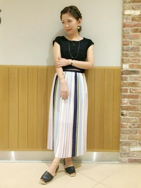 「アイテム（バングル/リストバンド）」を使った、ENchan.さん（レディース・152cm・20代）の夏コーディネート