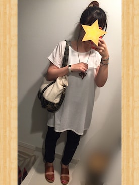 「フリンジ」｜「アイテム（チュニック）」を使った、mng129さん（レディース・156cm）の夏コーディネート