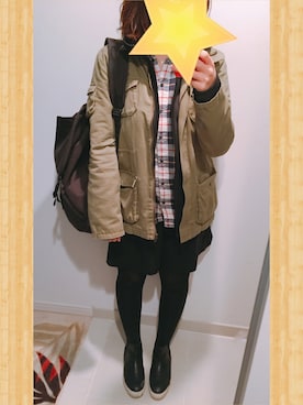 「キュロット」｜「アイテム（ミリタリージャケット）」を使った、mng129さん（レディース・156cm）の秋コーディネート