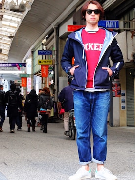 「uniform experiment」｜「アイテム（マウンテンパーカー）」を使った、ヨピさん（メンズ・182cm）の冬コーディネート