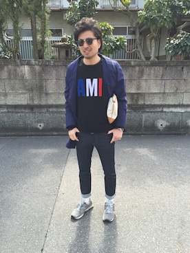 「BASISBROEK（バシスブルック）のアイテム（チェスターコート）」を使った、Masashi さん（メンズ・172cm）の春コーディネート