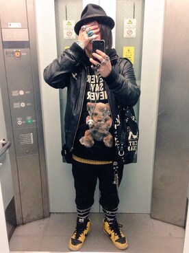 「TOPMAN（トップマン）のアイテム（ブルゾン）」を使った、mikuruさん（メンズ・165cm）の冬コーディネート