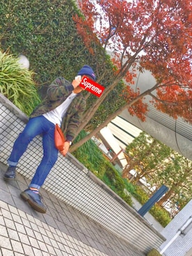 「カモ柄」｜「アイテム（ブルゾン）」を使った、こすけさん（メンズ・170cm）の秋コーディネート