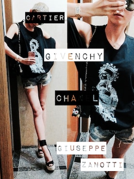 「GIUSEPPE ZANOTTI DESIGN（ジュゼッペザノッティデザイン）のアイテム（サンダル）」を使った、ちゃんあやさん（レディース・163cm）の春コーディネート