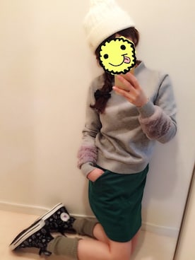 「コクーンスカート」｜「アイテム（その他）」を使った、サノエリさん（レディース・153cm）の秋コーディネート