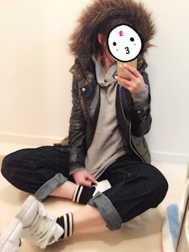 「短足効果」｜サノエリさん（レディース・153cm）の冬コーディネート