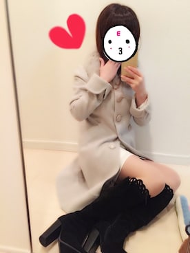 「バレンタインデートスタイル」｜「アイテム（その他アウター）」を使った、サノエリさん（レディース・153cm）の冬コーディネート