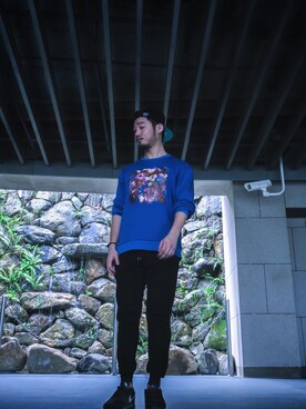 「OPENING CEREMONY（オープニングセレモニー）のアイテム（スウェット）」を使った、Pavel Kuoさん（メンズ・178cm）の春コーディネート