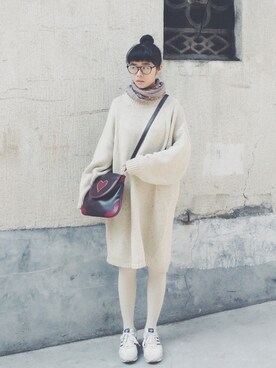 「no brand（ノーブランド）のアイテム（ワンピース、ホワイト系）」を使った、susanさん（レディース）の春コーディネート