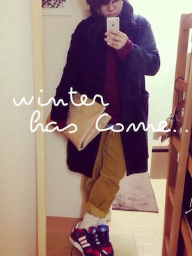 「TALKING ABOUT THE ABSTRACTION（トーキング　アバウト　ジ　アブストラクション）のアイテム」を使った、まめさん（レディース・155cm）の秋コーディネート