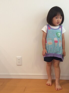 「MoL（モル）のアイテム（トップス）」を使った、aayanさん（キッズ・90cm）の夏コーディネート