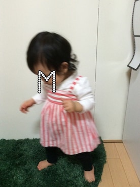 「アイテム（キャミソール、レッド系）」を使った、keyʕ•̫͡•ིʔྀmeさん（キッズ・70cm）の春コーディネート