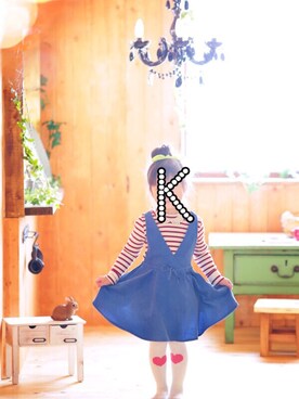 keyʕ•̫͡•ིʔྀmeさん（キッズ・70cm）の春コーディネート