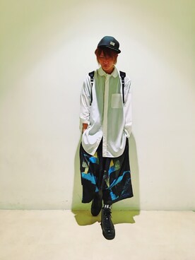 「Yohji Yamamoto（ヨウジヤマモト）のアイテム（レッグウェア）」を使った、寺田イス銀河さん（メンズ・178cm）の春コーディネート