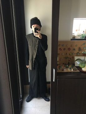 「CPH（シーピーエイチ）のアイテム（ヘアアクセサリー）」を使った、寺田イス銀河さん（メンズ・178cm）の秋コーディネート