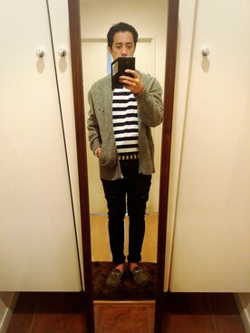 「アイテム（ドレスシューズ、グリーン系）」を使った、とし～さん（メンズ・172cm）の秋コーディネート