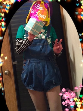 「dazzlin（ダズリン）のアイテム（サロペット/オーバーオール）」を使った、nenekoさん（レディース・167cm）の春コーディネート