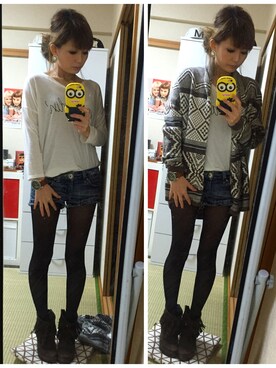 「OLD NAVY（オールドネイビー）のアイテム（その他アウター）」を使った、yoko(・∀・)さん（レディース・156cm）の冬コーディネート
