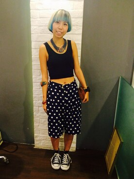 「blue」｜「アイテム（ベスト）」を使った、M Mさん（レディース・153cm）の秋コーディネート