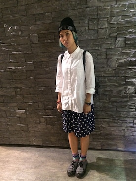 「working style」｜「アイテム（ニットキャップ/ビーニー）」を使った、M Mさん（レディース・153cm）の秋コーディネート