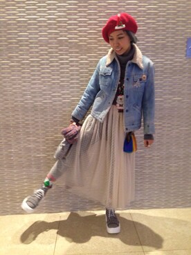 「アイテム（その他シューズ、グレー系）」を使った、M Mさん（レディース・150cm）の冬コーディネート