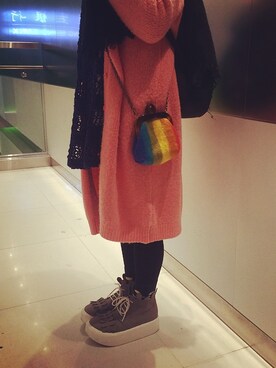 「アイテム（その他シューズ、グレー系）」を使った、M Mさん（レディース・150cm）の冬コーディネート