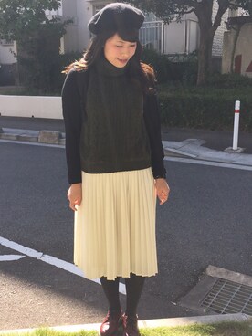 「LEPSIM（レプシィム）のアイテム（スカート、ホワイト系）」を使った、☻kana☻さん（レディース・162cm）の秋コーディネート