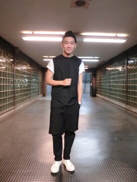 「PUBLIC SCHOOL（パブリックスクール）のアイテム」を使った、范子英さん（メンズ・170cm）の夏コーディネート