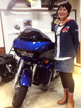 「Harley-Davidson（ハーレーダビッドソン）のアイテム（ブーツ）」を使った、hakkaさん（レディース・152cm）の春コーディネート