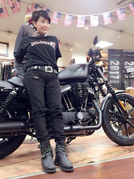 Harley Davidson ハーレーダビッドソン のブーツを使ったレディース人気ファッションコーディネート Wear