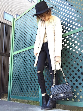 「シャネル」｜「アイテム（その他）」を使った、Sachuさん（レディース・153cm）の冬コーディネート