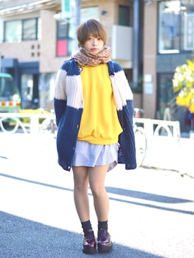 「SPINNS（スピンズ）のアイテム（シューズ）」を使った、ジュンさん（レディース・148cm）の冬コーディネート