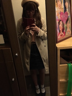 「AS KNOW AS PINKY（アズノゥアズピンキー）のアイテム（トレンチコート）」を使った、Yukkoさん（レディース・159cm）の秋コーディネート
