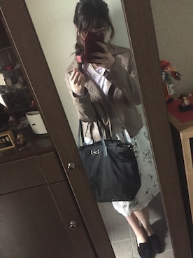 「NICE CLAUP（ナイスクラップ）のアイテム（ライダースジャケット）」を使った、Yukkoさん（レディース・159cm）の春コーディネート