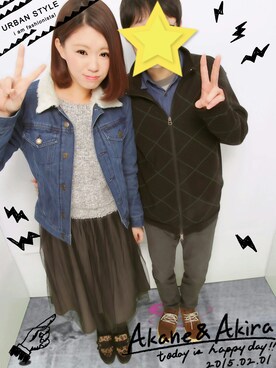「mystic（ミスティック）のアイテム（ニット/セーター、グレー系）」を使った、akaneさん（レディース・165cm）の冬コーディネート