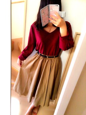 「Sala Sally（サラ　サリー）のアイテム」を使った、きゃんこさん（レディース・153cm）の秋コーディネート