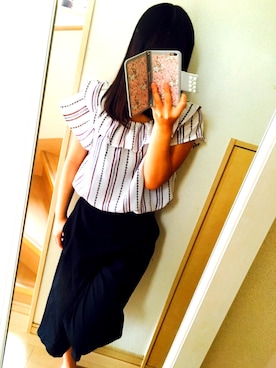 「HVC（エイチブイシー）のアイテム（パンツ）」を使った、きゃんこさん（レディース・153cm）の秋コーディネート