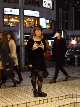 「アイテム（タイツ/ストッキング）」を使った、ぽこあぽこスタッフさん（レディース・148cm）の春コーディネート