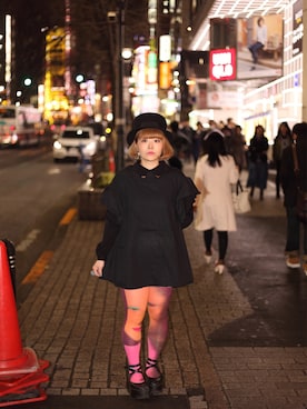 「アイテム（タイツ/ストッキング、レッド系）」を使った、ぽこあぽこスタッフさん（レディース・148cm）の春コーディネート