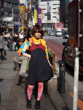 「アイテム（レッグウェア）」を使った、ぽこあぽこスタッフさん（レディース・167cm）の春コーディネート