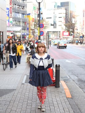 「アイテム（タイツ/ストッキング）」を使った、ぽこあぽこスタッフさん（レディース・148cm）の春コーディネート