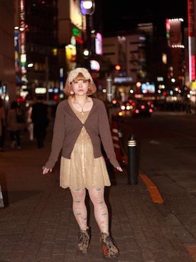 「アイテム（タイツ/ストッキング）」を使った、ぽこあぽこスタッフさん（レディース・148cm）の春コーディネート