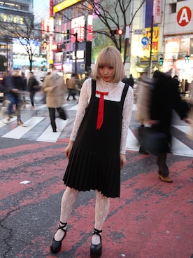 「アイテム（タイツ/ストッキング）」を使った、ぽこあぽこスタッフさん（レディース・153cm）の春コーディネート