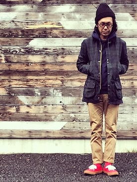 「BEAMS F（ビームスエフ）のアイテム（ブルゾン）」を使った、クリーニング男爵さん（メンズ・178cm）の秋コーディネート
