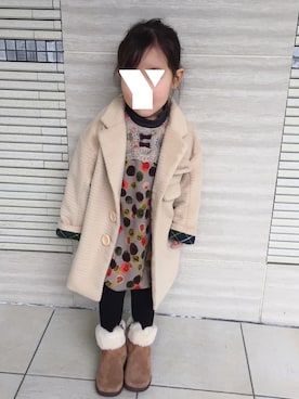 「kladskap（クレードスコープ）のアイテム（ジャケット/アウター）」を使った、yuiatsuさん（キッズ・90cm）の冬コーディネート