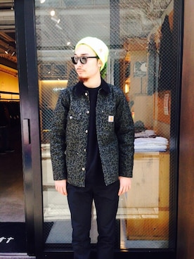 「アイテム（カバーオール）」を使った、SUWMANさん（メンズ・178cm）の冬コーディネート