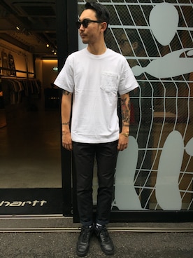 「アイテム（チノパンツ）」を使った、SUWMANさん（メンズ・178cm）の夏コーディネート